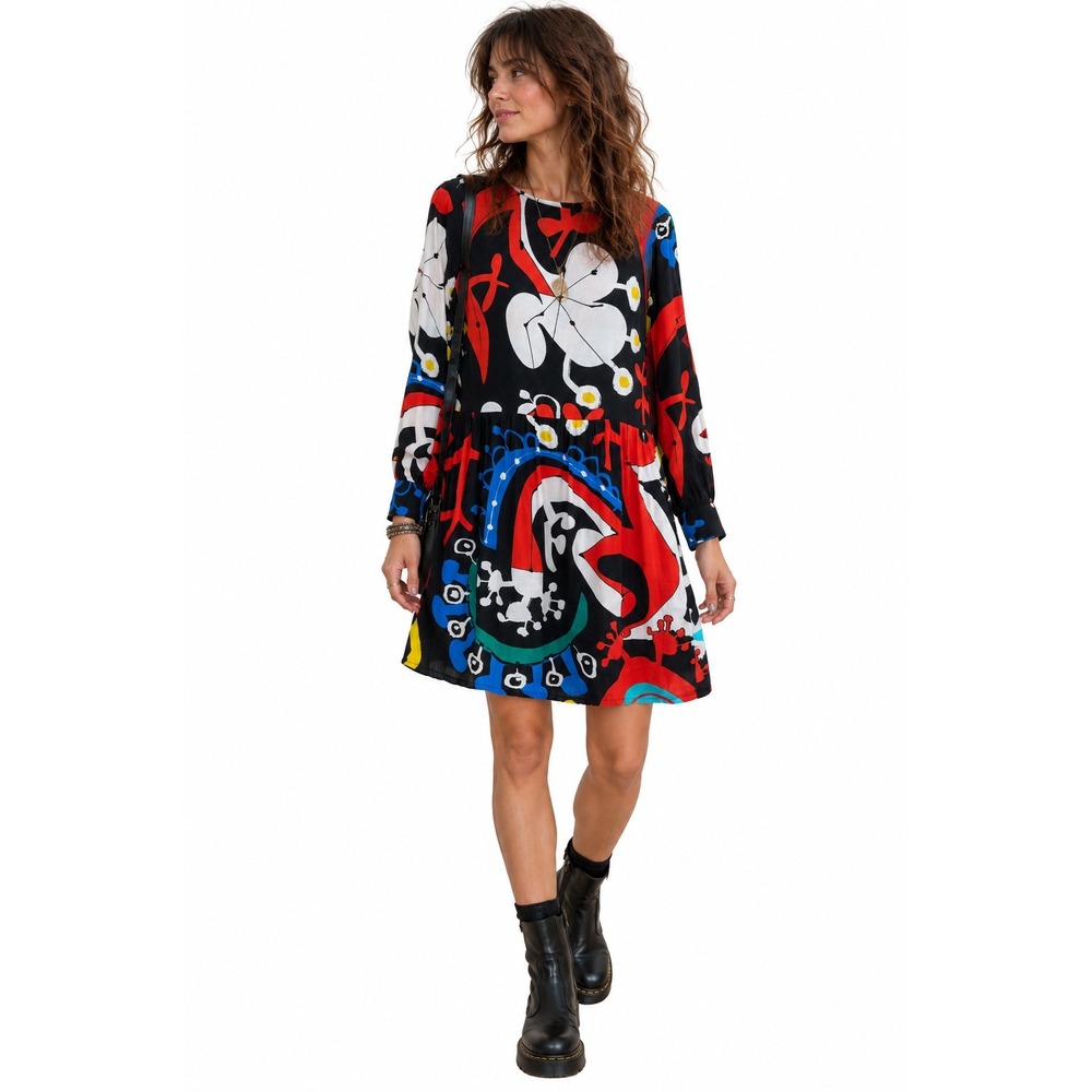 Desigual Christian Lacroix Abstract Print Dress 42 L Made in Spain 67V2LA6